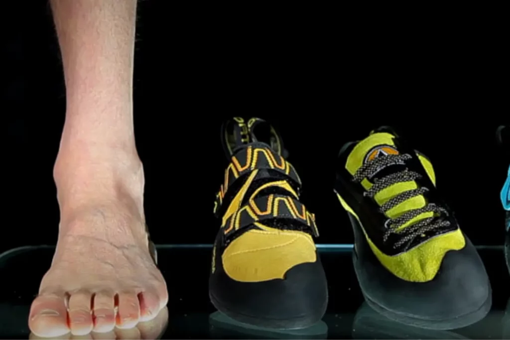 climbing shoe size depends on climbers foot shape